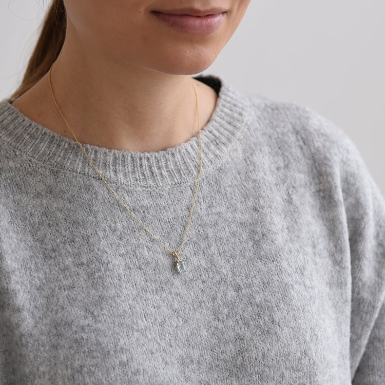 Goldanhänger mit Aquamarin und Diamanten Deandra 61833