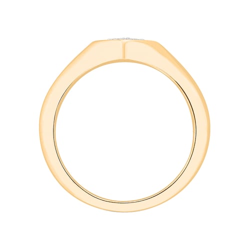 Goldener Siegelring mit einem Herzen voller Diamanten Luzien