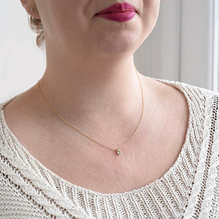 Solitär Anhänger mit Aquamarin Lalom 94011