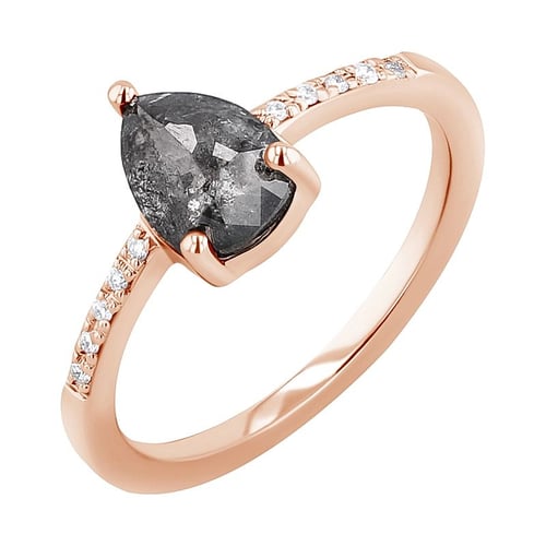 Goldener Ring mit Salt and Pepper Diamanten und Lab Grown Diamanten Padma