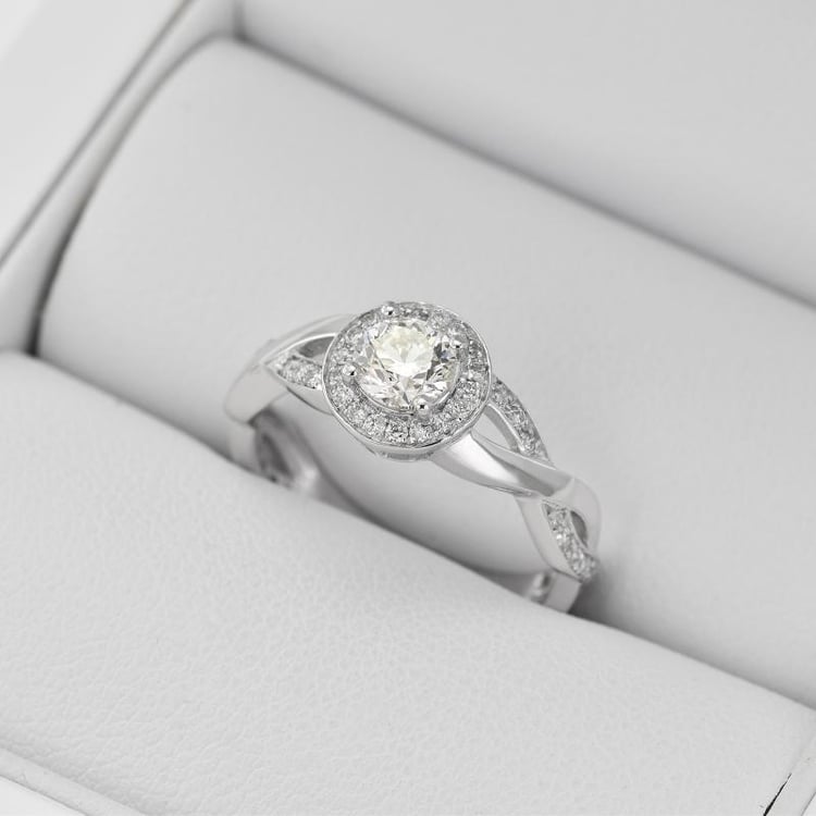 Goldener Verlobungsring Halo in Eppi-Geschenkbox 28755