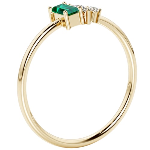 Cluster Ring mit Lab Grown Smaragd und Diamanten Zeno