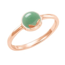 Goldener Ring mit Cabochon-Aventurin Yana