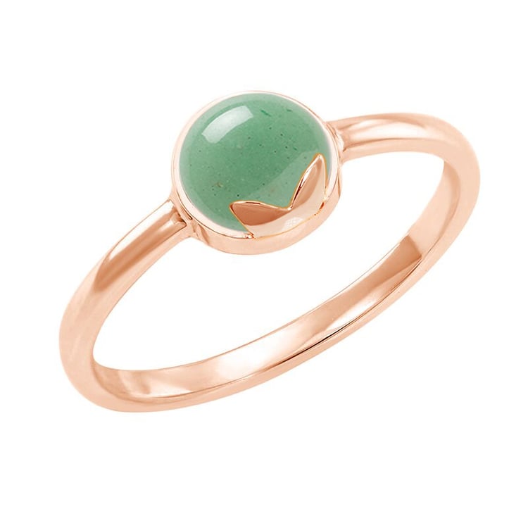 Goldener Ring mit Cabochon-Aventurin Yana 44783