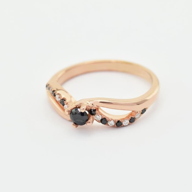 Verlobungsdiamant mit schwarzen und weißen Diamanten Ewie 23482