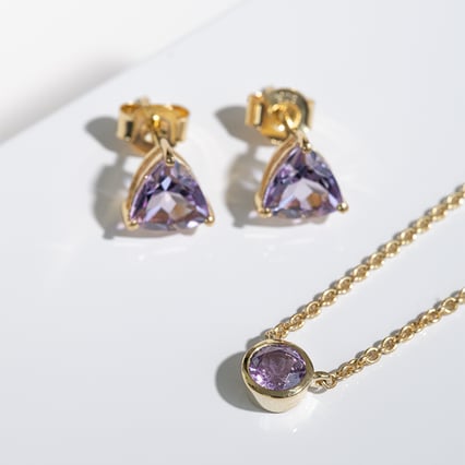 Silberne Ohrringe mit Amethysten Nellie