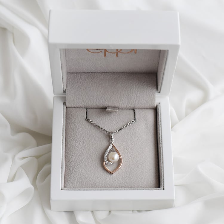 Silberner Anhänger mit Perle und Zirkonia Corinne 90806