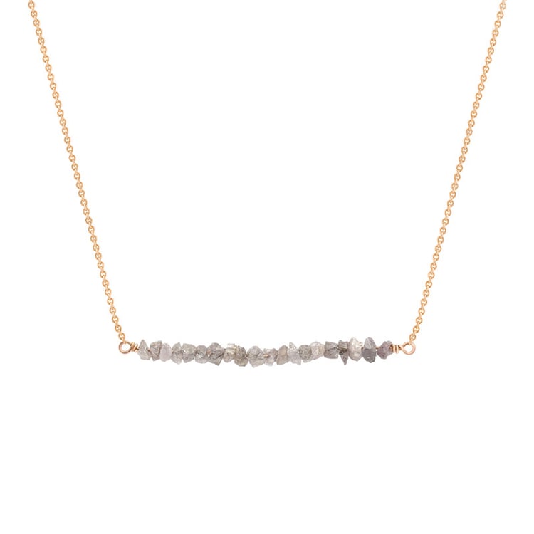 Goldener Choker mit rosa ungeschliffenen Diamanten Wandalee 38383