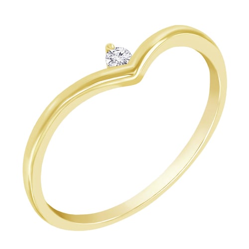 Silberring in V-Form mit einem Lab Grown Diamanten Doreen
