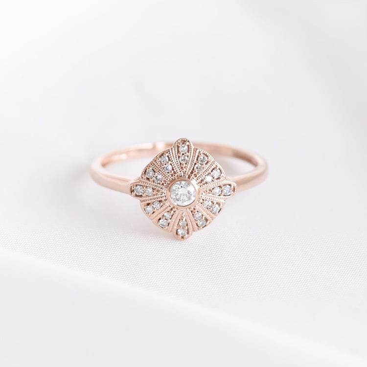 Goldring mit Diamantblüte Delit 93005