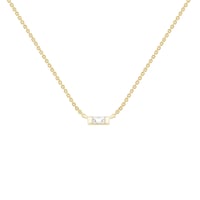 Halskette aus Gold mit weißem Saphir mit Baguette-Form Sharly