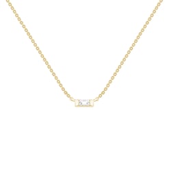 Halskette aus Gold mit weißem Saphir mit Baguette-Form Sharly