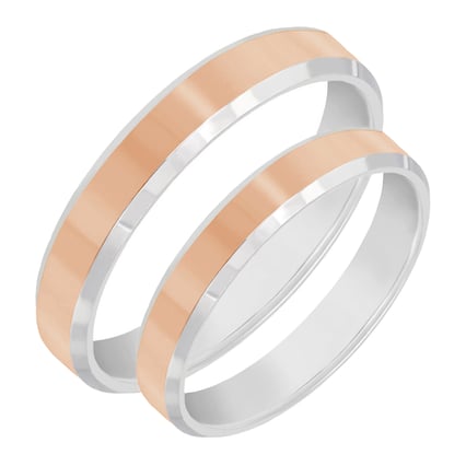Trauringe aus kombiniertem Gold mit abgeschrägten Kanten Edmundo