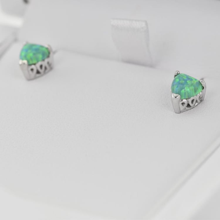 Opal Ohrringe Herzchen 20389