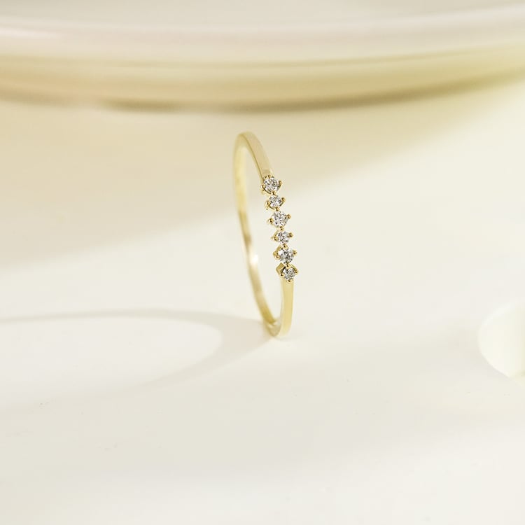 Minimalistischer Ring aus Silber mit Lab Grown Diamanten Casper 161955