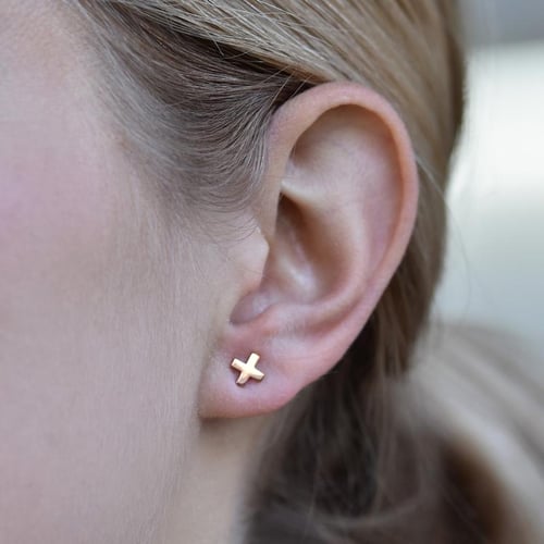 Goldene geometrische mix &amp; match Ohrringe Aine
