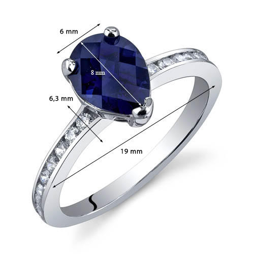 Silber Saphir und Zirkonia Ring 3758