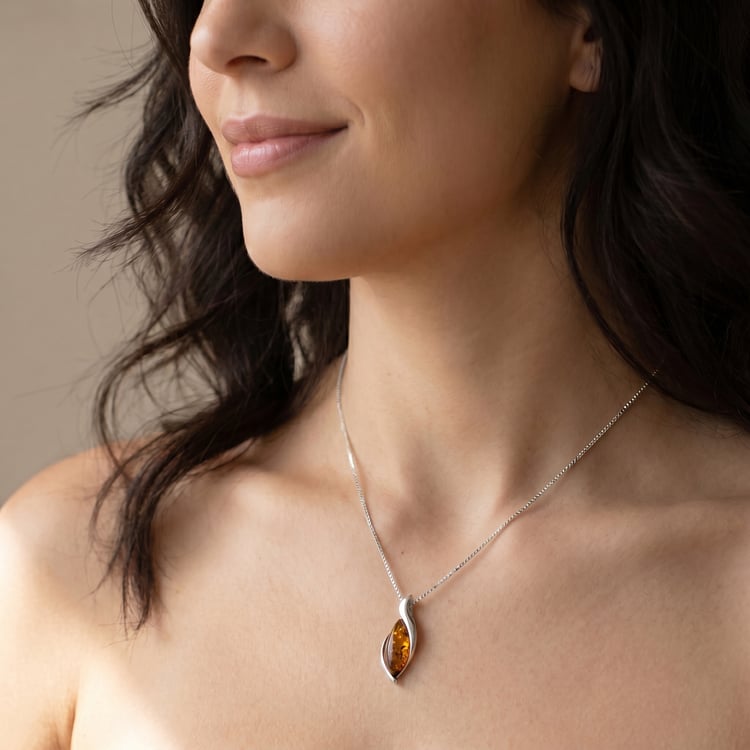 Silberanhänger mit Bernstein Lara 166804