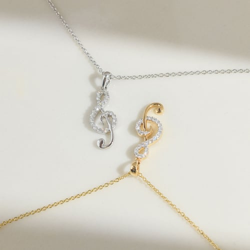 Anhänger mit Diamanten in Form eines Violinschlüssels Loena