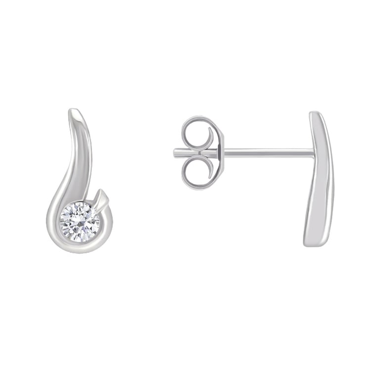 Einzigartige Platin Ohrringe mit 0.2ct Diamanten Evert 58046