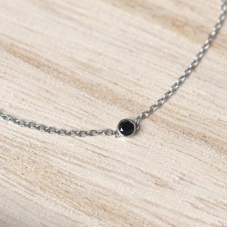 Silbernes Armband mit einem schwarzen Diamanten Bonato 103240