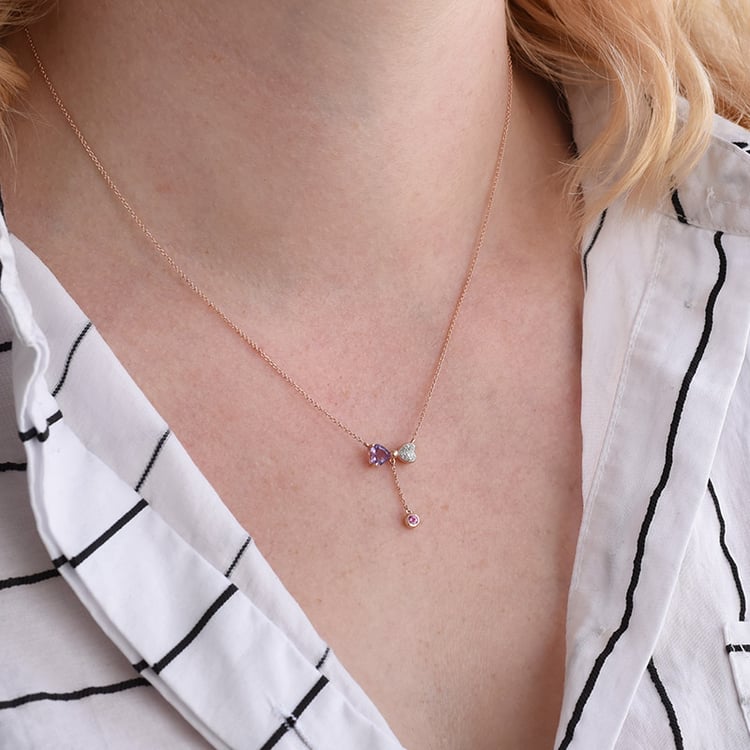 Niedliches Schmuckset mit Amethysten, Saphiren und Diamanten Monique 106247