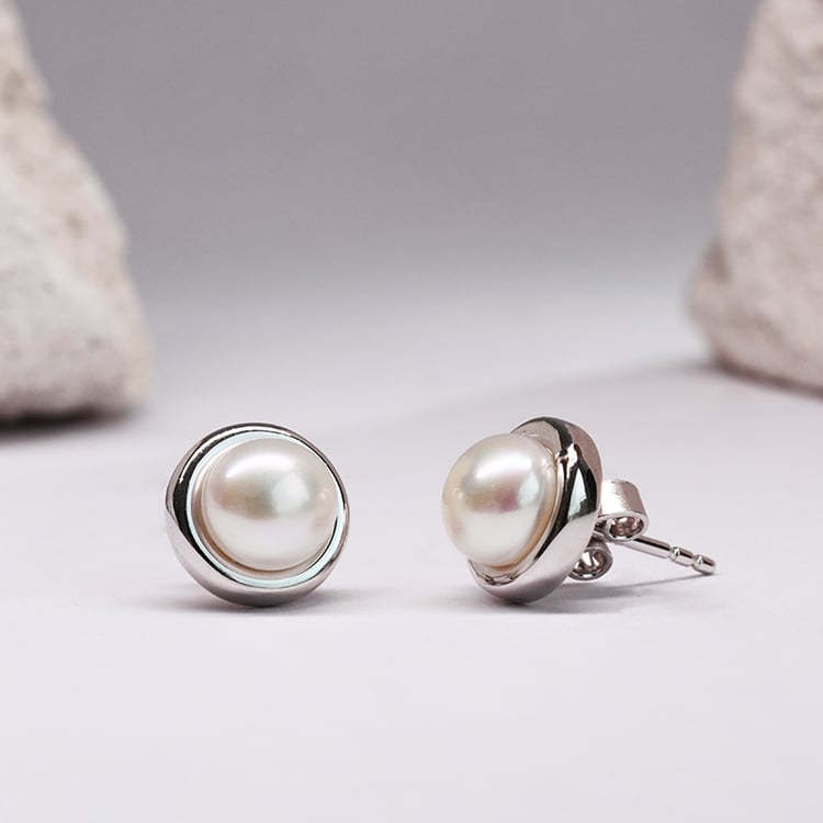 Silberne Ohrstecker mit Perlen Sophia 116044