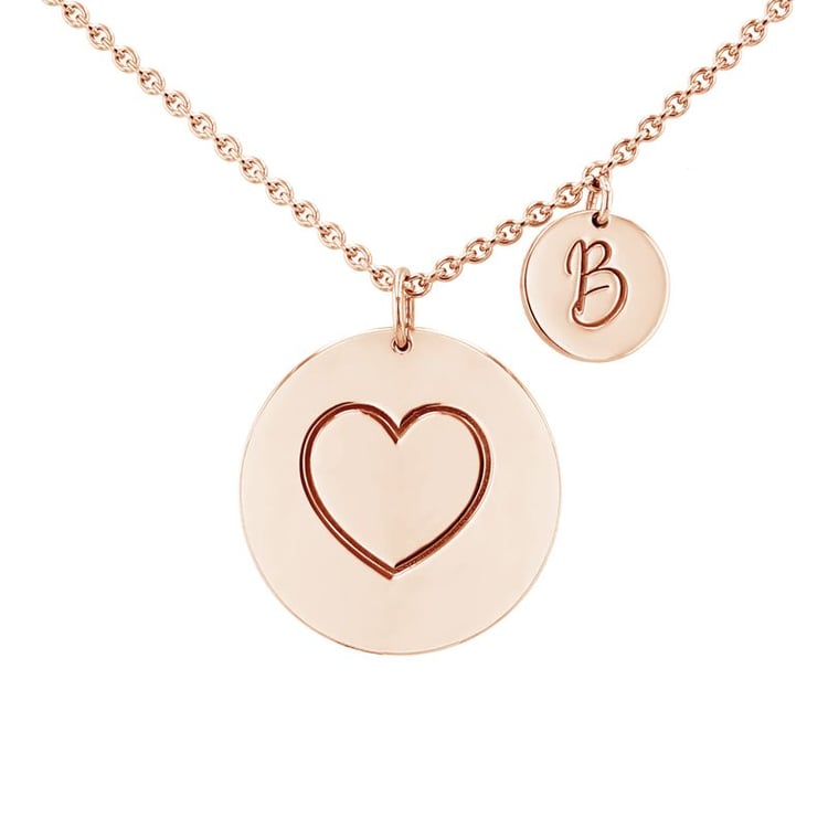 Halskette mit Herz und Gravur des Buchstabens Kadie 99631