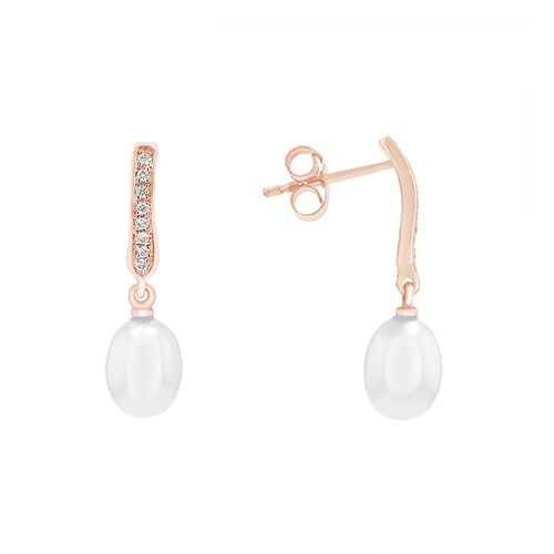 Perlenohrringe mit Diamanten Aashiny