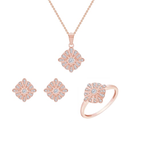 Goldenes Schmuckset mit Diamanten Linnet