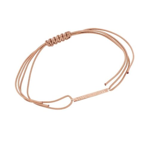 Armband mit einem silbernen Anhänger mit Gravur Bar