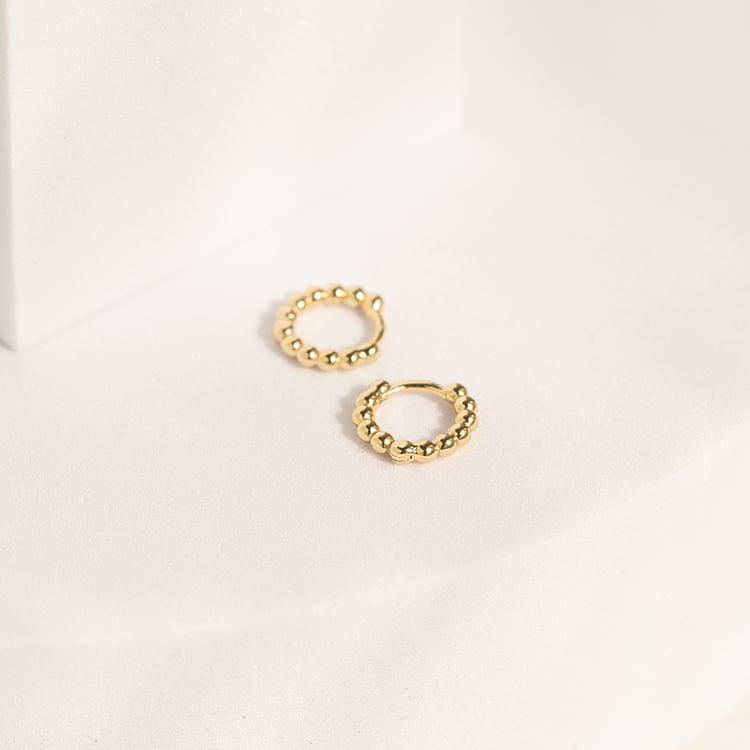 Silberne runde Ohrringe mit Kugeln Darlyn 143498