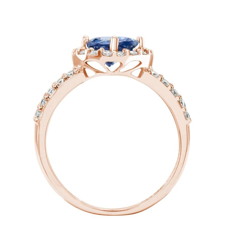 Rosegold Verlobungsring mit Tansanit und Diamanten 25050