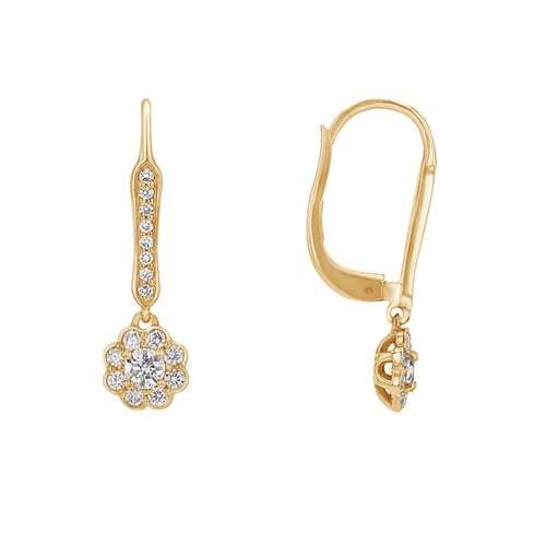 Goldene Ohrringe mit Diamanten Ingo