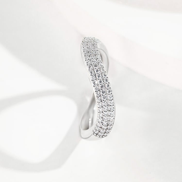 Gewellter halber Eternityring aus Gold mit Diamanten Hjalmar 161561