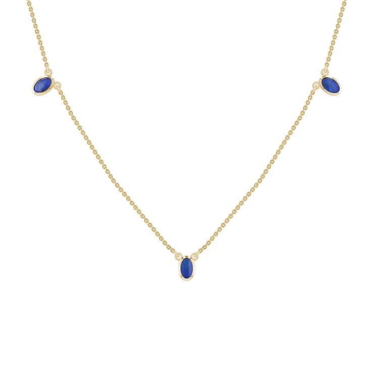 Goldene Kette mit drei blauen Opalen Juuso 90185