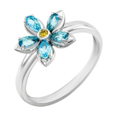 Verlobungsring mit Topasen und Diamanten Zusia