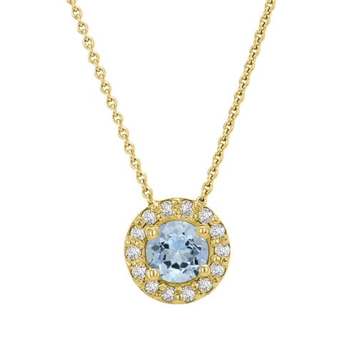 Halo-Anhänger mit Aquamarin und Diamanten Vicky