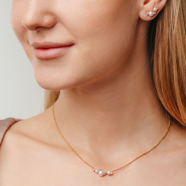 Silberner Perlenanhänger mit weißen Topasen Tahira 163952