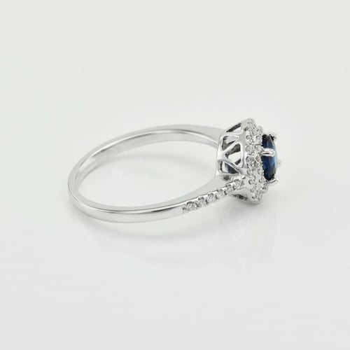 Goldener Saphirring mit Diamanten Catelinie