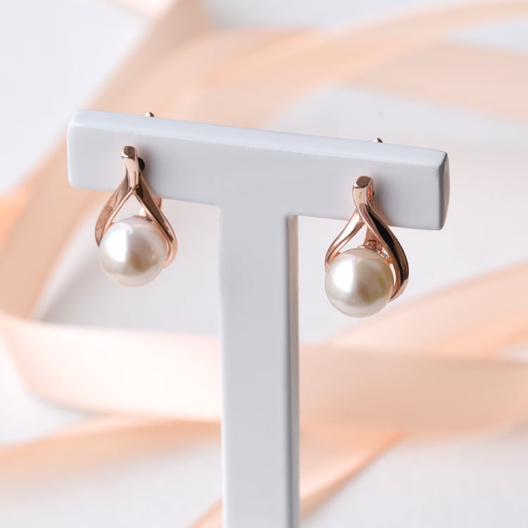 Elegante Ohrringe aus vergoldetem Silber mit Perlen Terhi 78124