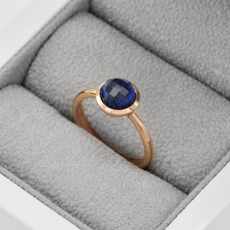 Minimalistischer Goldring mit Saphir Pitie 43159