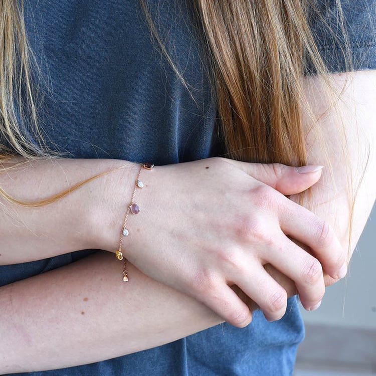 Armband mit farbigen Edelsteinen und Diamanten Anil 86939