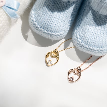 Anhänger Mutter und Kind mit Morganit und Diamant Ella