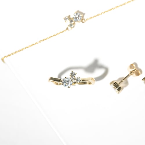 Cluster Schmuckset mit Moissaniten und Lab Grown Diamanten Halli