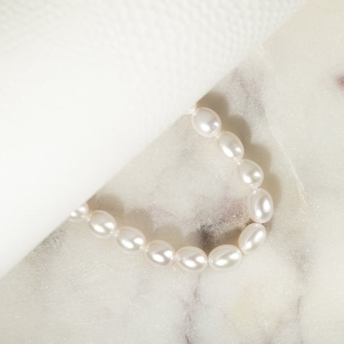 Silberne Perlenkette Lucille