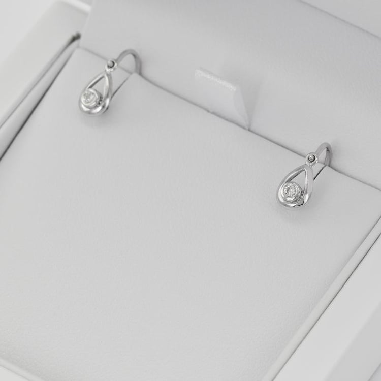 Goldene Kinderohrringe in Tropfenform mit Lab Grown Diamanten Cinderella 145313