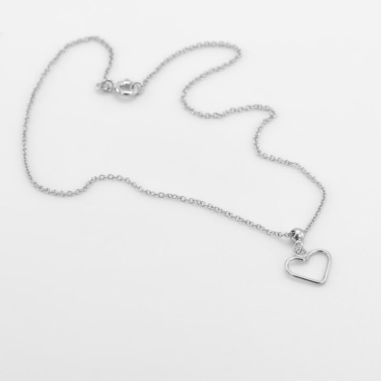 Silbernes Fußband mit Herz Sadia 46740