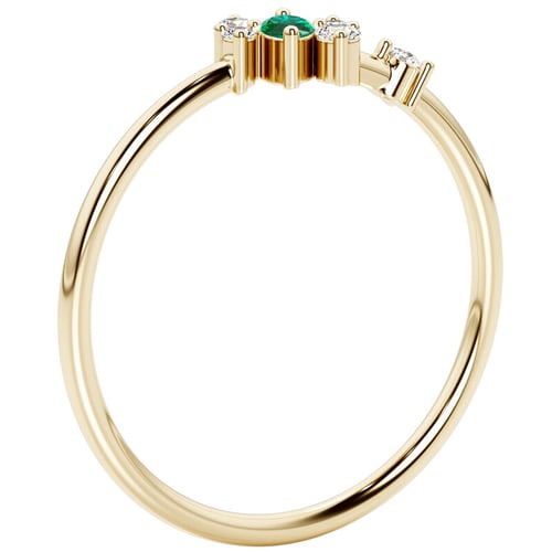 Cluster Ring mit Lab Grown Smaragd und Diamanten Kasen