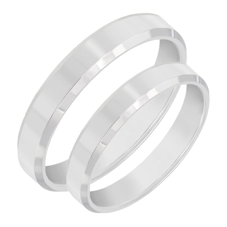 Trauringe aus kombiniertem Gold mit abgeschrägten Kanten Edmundo 88049